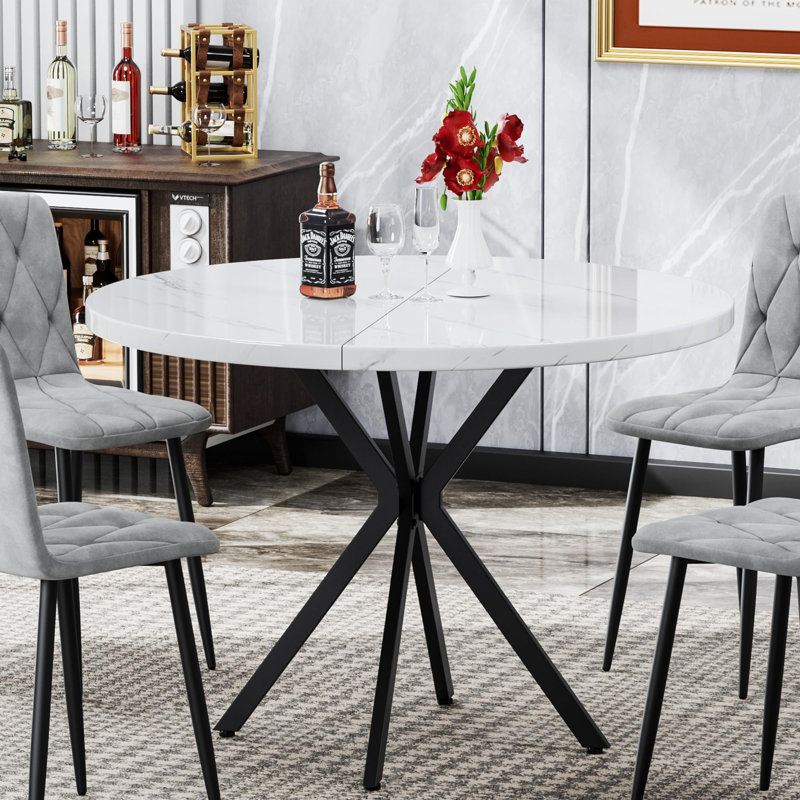 Table de salle à manger Mid-Century, Blanc