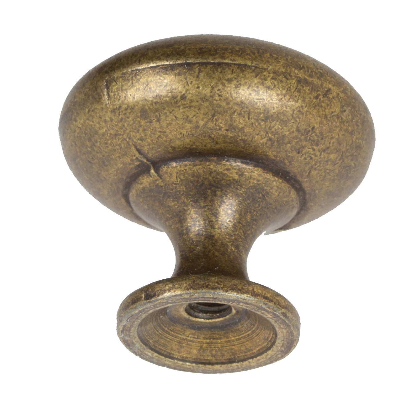 Classic Metal Mushroom Cabinet Knob, Antique Brass