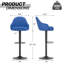 Tabourets de bar à hauteur réglable, chaises pivotantes à 360 ° en similicuir moderne avec dossier pour la cuisine ou la salle à manger-474266387