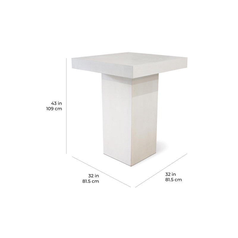 Perpetual Square Outdoor Bar Table , 32'' in. W 32'' in. D, Ivory White