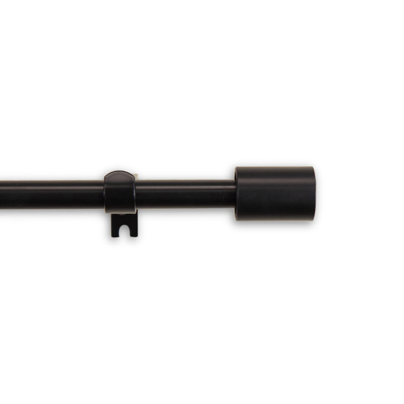Tringle à rideaux simple Nora, 48 po, Noir