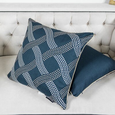 Dotted Line Embroidery Indoor/Outdoor Throw Pillow -  Home Accent Pillows, 31185