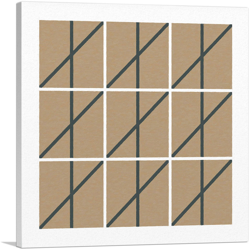 Mid-Century Modern Fence - Impression sur toile tendue, H 26 po x l 26 po x P 0,75 po