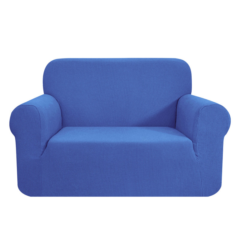 Housse pour fauteuil à coussins carrés / rectangulaires texturé, Bleu français