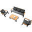 Ensemble repas de patio 5 pièces 6801 avec coussins beiges Nofi, structure en aluminium