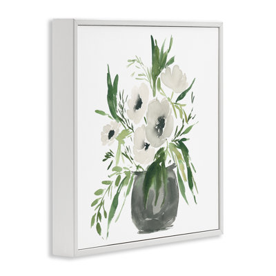 Giclée arrondie avec anémones blanches, design par Lucille Price