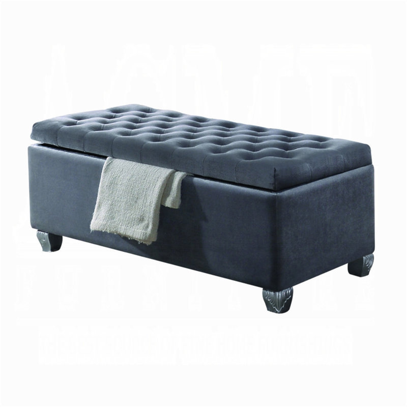 Banc en tissu gris Rebekah avec rangement