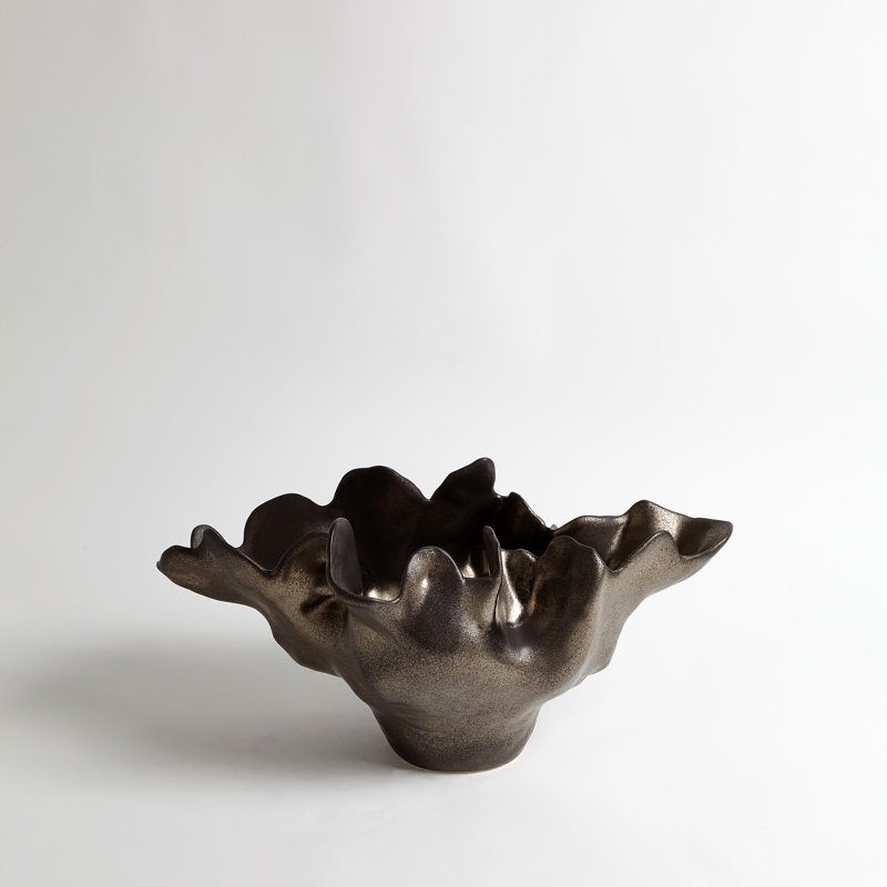 Meteor Decorative Bowl, Medium (10.5'' H x 22'' W x 12'' D), Bronze