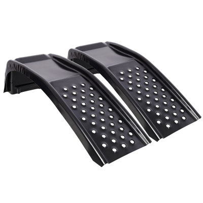 Heavy Duty Solid Steel Car Ramps, 8000 LBS Capacity Auto Service Ramps, Pack of 2 Vehicle Ramps for Truck, SUV, Car Maintenance & Oil Change, Black