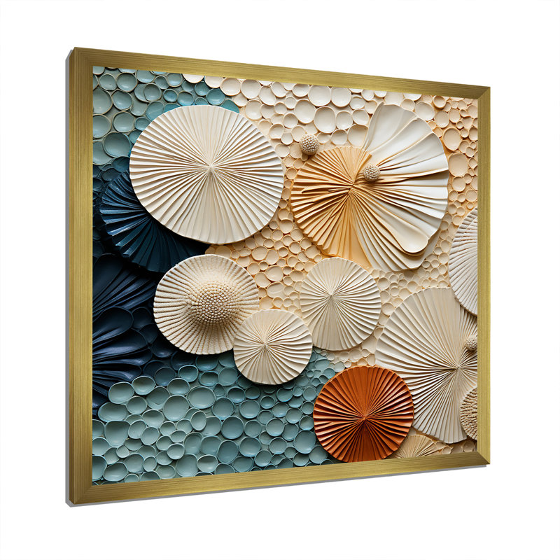 " Seacreature Reflections IV ", 36" H x 36" W x 1.5" D, Gold Single Picture Framed