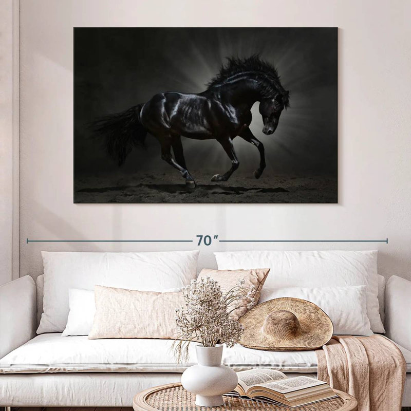 Brampt Elegant Black Horse, 34" H x 51" W