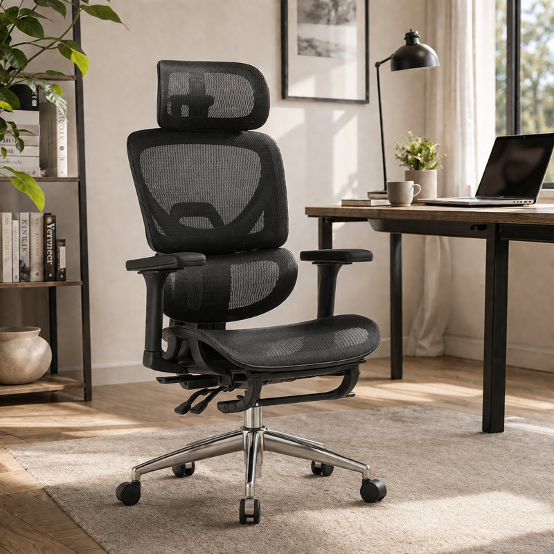 Kanyon Ergonomic Reclining Office Chair with Adaptive Lumbar Support, High-strength Metal Tripod Ergonomic Computer Chair
