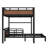 Full over Full Metal Bunk Bed with Safety Guardrails – Loft & Platform Bed, Walnut-Colored-144096034-144096060
