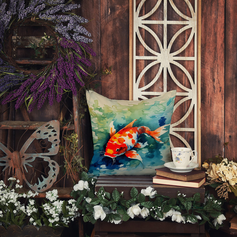Nautical Outdoor Throw Pillow, 14"H x 14"W