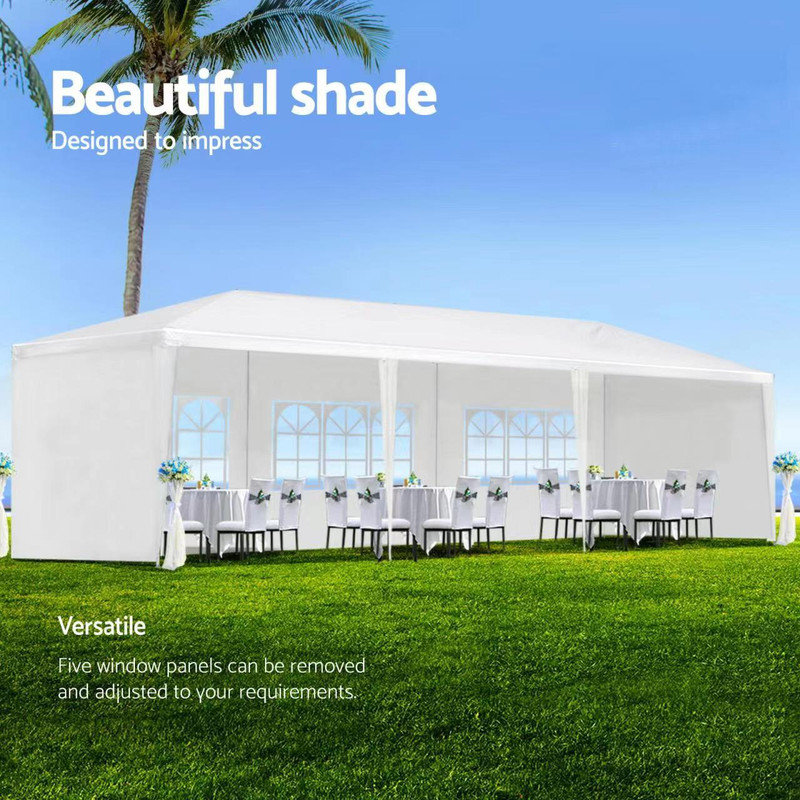 30 pi L 10 pi. D Pavillon de jardin en fer, 8 pi 4 po x 29 pi 7 po x 9 pi 10 po