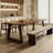 Nut-brown Rectangular Solid Wood Dining Table-841430013