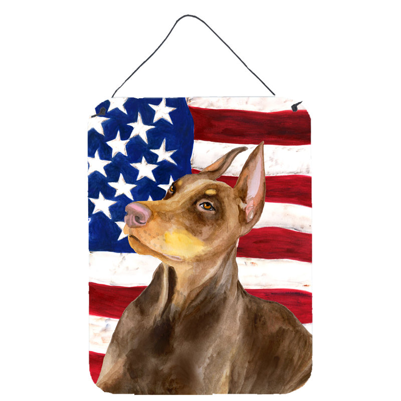 Décoration murale estampes suspendues, Shar Pei patriotique, Doberman pinscher