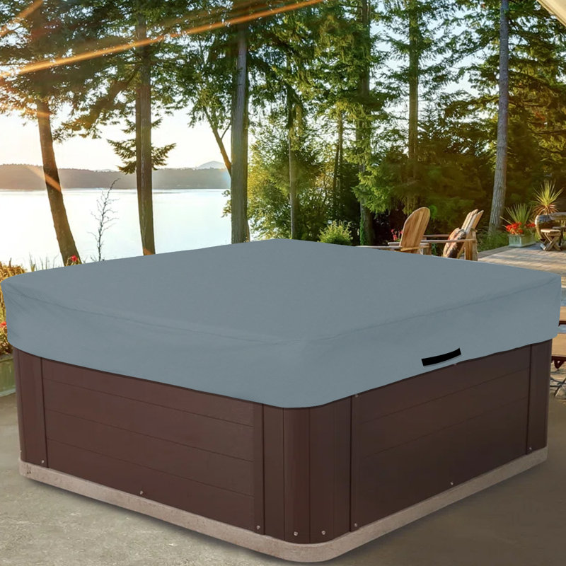 Couvre-abri d'extérieur robuste pour spa, H 14 po x l 85 po x P 85 po, gris