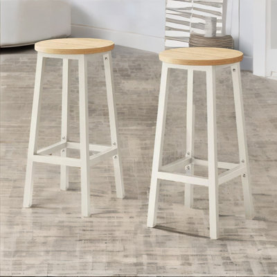 2PC Bar Stools With Metal Frame