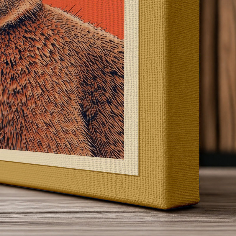 Portrait of a Hare Botanical - Wrapped Canvas, 18x12 - 45.7 x 30.5 cm, Ochre Border