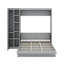 Lit escamotable double avec garde-robe, tablettes et lumières DEL-1103385759