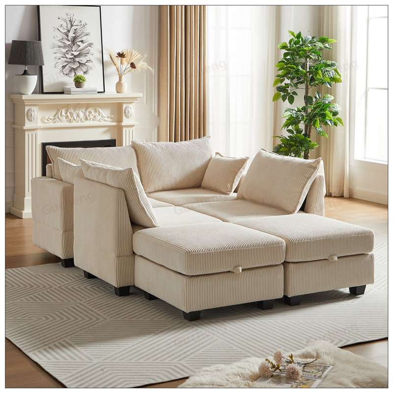 Canapé modulaire 113,5 po Sectiona, Beige