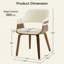 Chaise de salle à manger rembourrée en bois courbé de style moderne du milieu du siècle Dowden avec accoudoirs-2064324644-2064324646