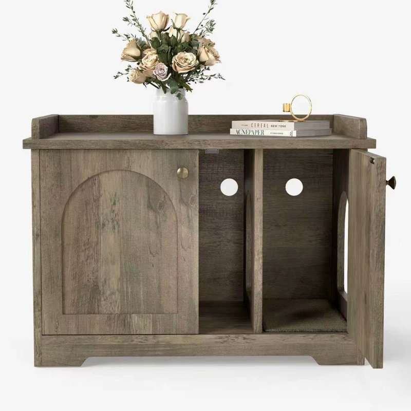 Armoire à litière cachée 22,4 po style campagne pour le salon et la chambre à coucher