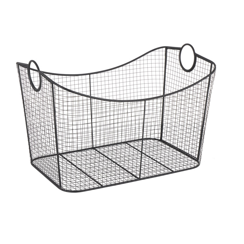 Panier de rangement moderne en métal, Noir