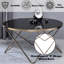 Table basse décorative moderne en verre noir et champagne