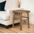26" Brown Distressed Solid Wood End Table