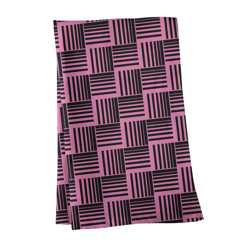 Jaya Tea Towel Kitchen Towel, Pink/Black, Poly Twill