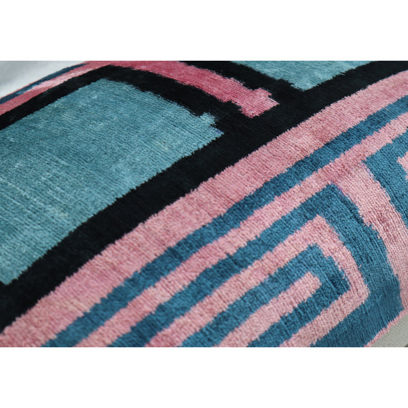 Lumbar Pillow Cover & Insert, Pink/Blue/Black