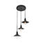 Luminaire suspendu conique 3 lumières grappe Dellwood-457080125