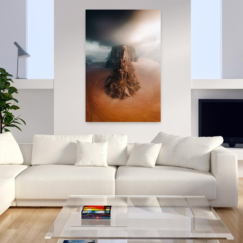 Wadi Rum, art mural contemporain abstrait, H 48 po x l 32 po
