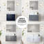 Meuble-lavabo blanc brillant avec plateau en marbre et 36 po Miroir à DEL - fermeture en douceur, compartiment spacieux avec résistance aux taches sur le comptoir, espace généreux-731185318