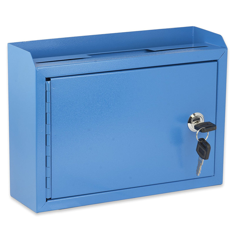 Boîte aux lettres polyvalente en acier de taille moyenne, Bleu