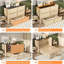 Grand lit escamotable en rotin avec tiroir de rangement, lit armoire peu encombrant pour enfants, adultes et invités, beige-1426220850