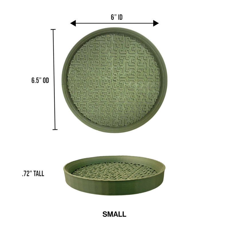 Soucoupe pour plante Nansy, H 0,72 po x l 6,5 po x P 6,5 po, Olive