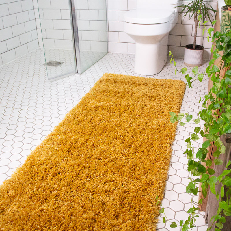 Ryalson Shaggy Ochre Rug, Runner 60 x 240cm