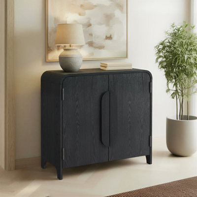 Sitarski Modern Curved 32" Entryway Accent Cabinet