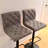 Upholstered Adjustable Height Counter Stool with Stainless Steel Frame