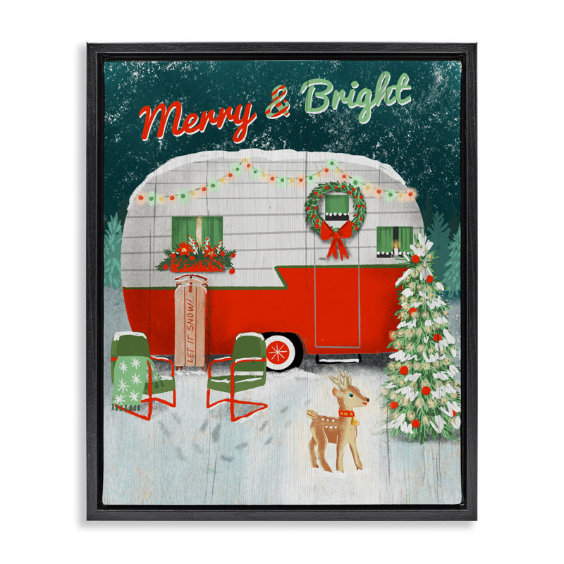 Cadre flottant Merry & Bright Camper, design par Jilly Jack Designs, Cadre flottant noir de jais, H 21 po x l 17 po