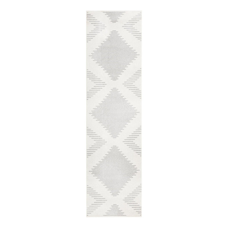 Tapis gris et ivoire Cohutta, Tapis de couloir 3 pi 3 po x 12 pi