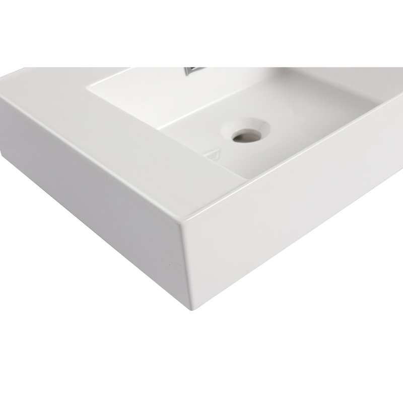Bassin en résine pour salle de bain - caractéristique chêne blanc américain, poids de 39,04 lb, 17,83 po Largeur X 23,29 Profondeur 5,07 Hauteur, lisse et teintée - caractéristique du meuble-lavabo, conception hygiénique