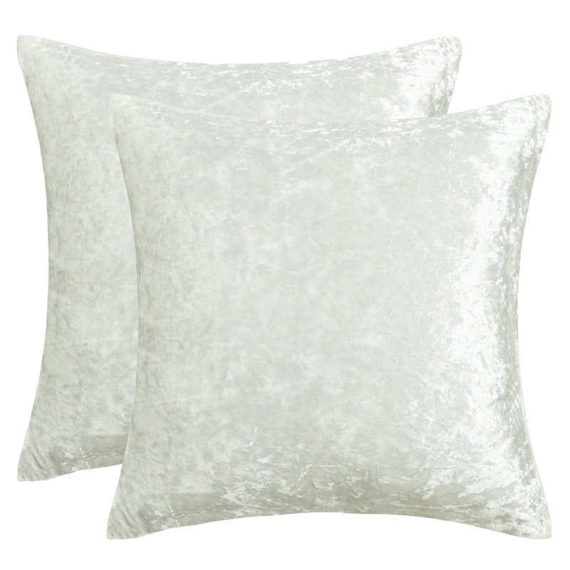  Velvet Pillow Cover, White, 20" H x 20" W