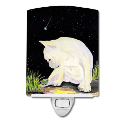 Éclairage de nuit en céramique french bouledogue