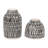 Modern Ceramic and Stoneware Vase with Embossed Geometric Pattern for Sleek Decorative Accent Display-874152401-901951437