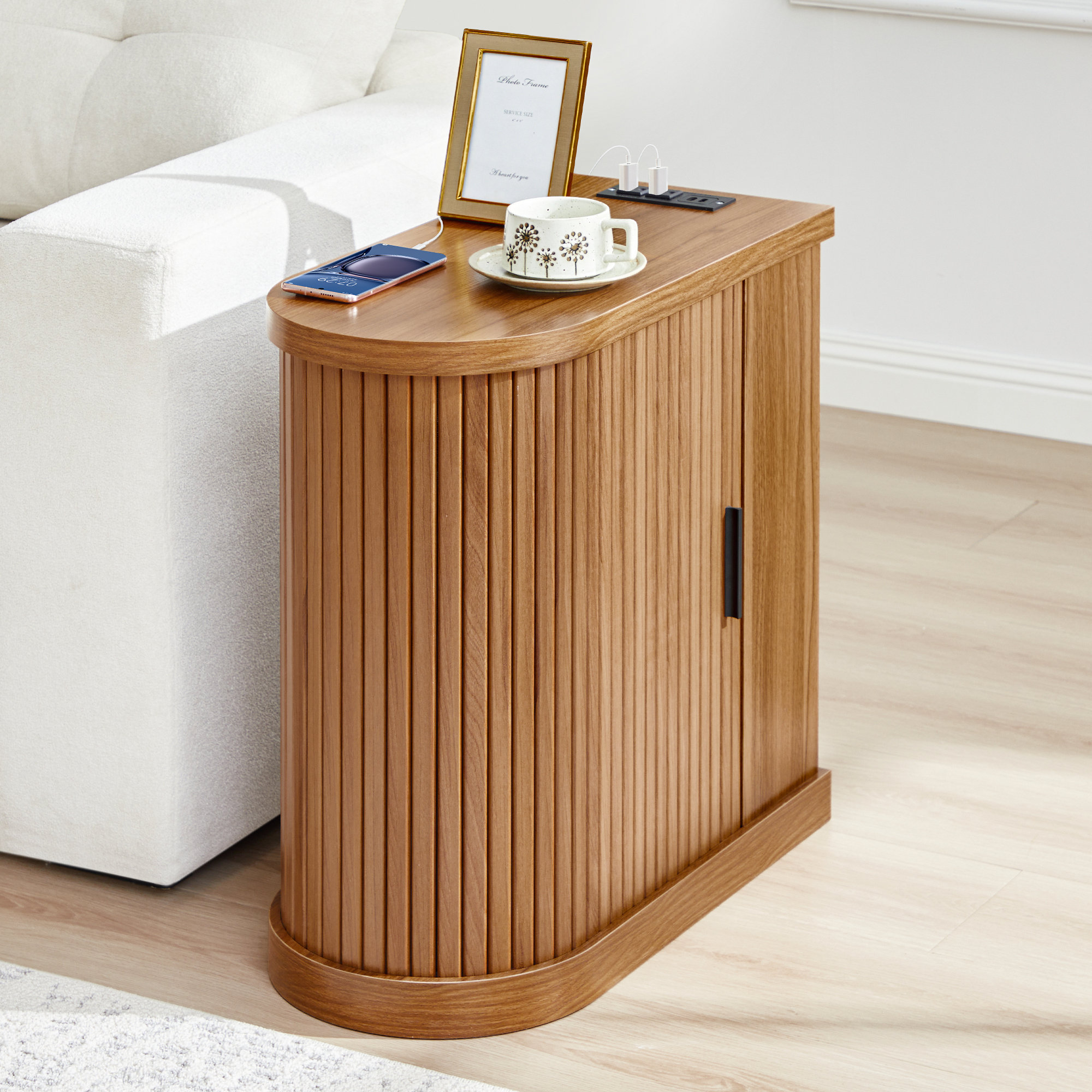 Ebern Designs End Table with Charging Station & Reviews | Wayfair