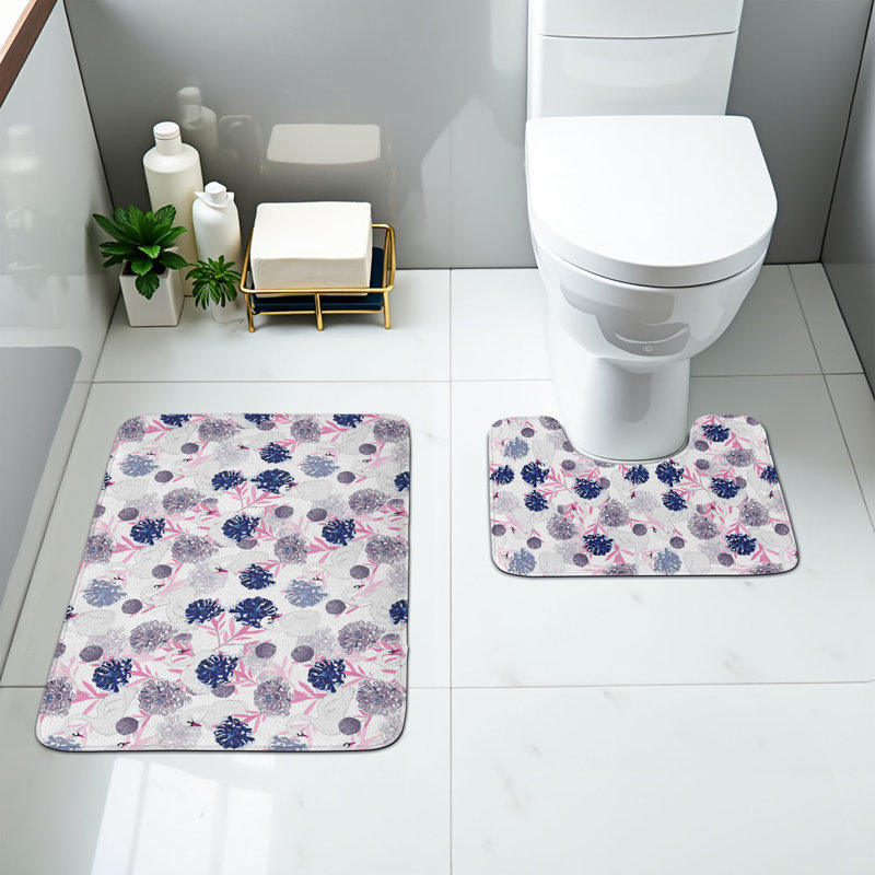  Ensemble de 2 tapis de salle de bain Swans
